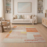Orange Orange Geometric Abstract Area Rug