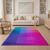 Vibrant Multi-Color Ombre Stripe Area Rug