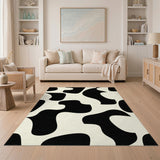 Black and White Bold Black White Abstract Area Rug