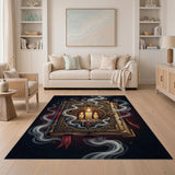 ODIKA Washable Mystic Book Gothic Rug - Low Pile Non-Slip Dark Academia Decor