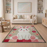 Adorable Cartoon Bunny Kids Area Rug
