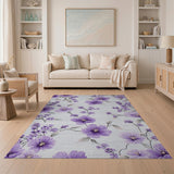 Floral Vintage Purple Floral Vintage Area Rug