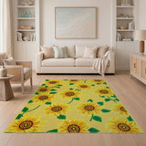 Floral Vintage Yellow Vibrant Sunflower Yellow Area Rug