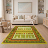 Traditional Persian Multi-color and Patterns Vibrant Yellow Persian Floral Area Rug