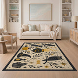 Beige Halloween Folk Mystic Area Rug