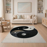 Celestial Yin-Yang Moon Phase Area Rug
