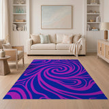Abstract Area Hypnotic Purple Swirl Abstract Area Rug