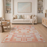 Modern Geometric Orange Area Rug