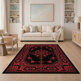 Traditional Persian Ornate Red Floral Medallion Area Rug