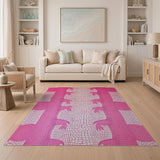 Vibrant Pink Lizard Scale Area Rug