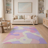 Fluid Pink Purple Abstract Area Rug