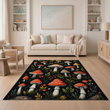Multi-color and Patterns Whimsical Mushroom Forest Area Rug
