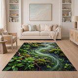 Lush Mossy Fern Stream Area Rug