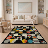 Vinyl Records Collage Geometric Area Rug