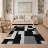 Modern Geometric Black White No. 23 Area Rug
