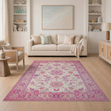 Pink Floral Traditional Persian Traditional Persian Area Rug
