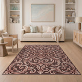 Ornate Baroque Floral Area Rug