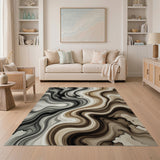 Abstract Fluid Wave Area Rug