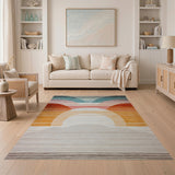 Vibrant Arched Sunset Area Rug