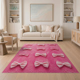 Adorable Pink Bow Area Rug