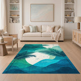 Teal Palm Coastal Area Rug
