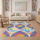 Vibrant Rainbow Coastal Area Rug
