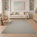 Beige and Neutral Beige Neutral Grid Woven Area Rug