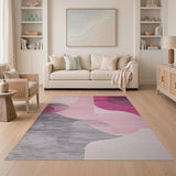 Pink Geometric Abstract Pink Area Rug
