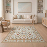 Traditional Persian Ivory Persian Floral Area Rug