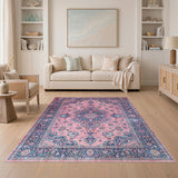 Pink Traditional Persian Medallion Rug