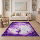 Purple Fairy Moonlit Forest Area Rug