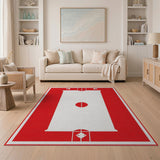 Red Sumo Dohyo Geometric Area Rug
