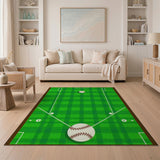 Baseball Field Kids Area Rug