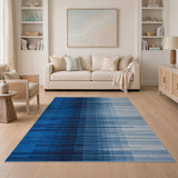 Blue Ombre Geometric Area Rug