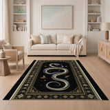 Golden Coiled Serpent Persian Area Rug