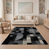 Modern Geometric Black White No. 9 Area Rug
