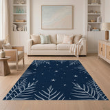 Navy Palm Star Area Rug
