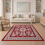Red Ornate Red Traditional Persian Area Rug