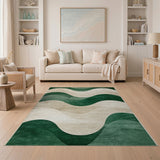 Emerald Wave Abstract Area Rug