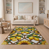 Lemon Sunflower Trellis Area Rug