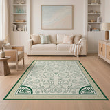 Elegant Green Floral Persian Area Rug