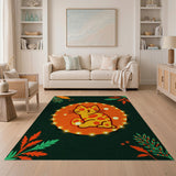 Playful Glowing Cartoon Cat Area Rug