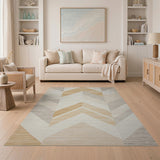 Geometric Modern Beige Zigzag Geometric Area Rug