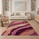 Sweeping Pink Peach Abstract Area Rug