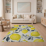 Yellow Vibrant Lemon Branch Area Rug