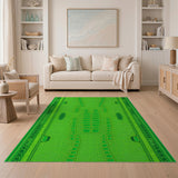 Geometric Modern Green Crocodile Scale Area Rug