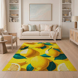 Vibrant Lemon Fruit Pattern Area Rug
