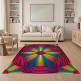 Vibrant Rainbow Burst Area Rug