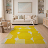 Bold Yellow Geometric Modern Area Rug