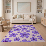Purple Floral Blossom Area Rug